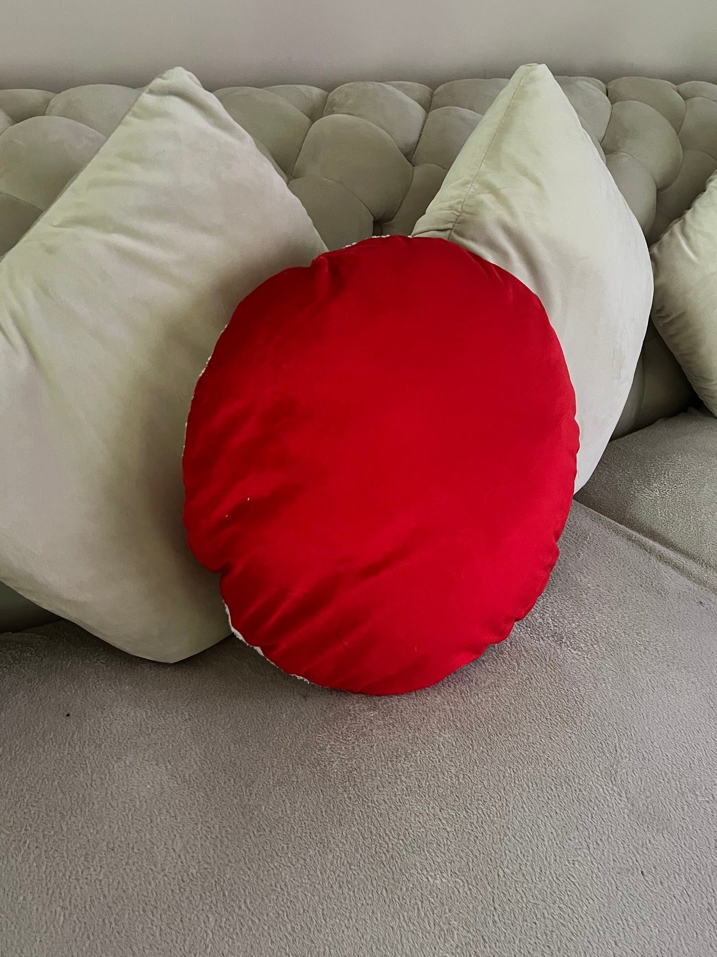 Goldline- Weihnachts Bonbon Kissen in Candy Optik, Teddy und Samt Stoff 38 x 38 cm