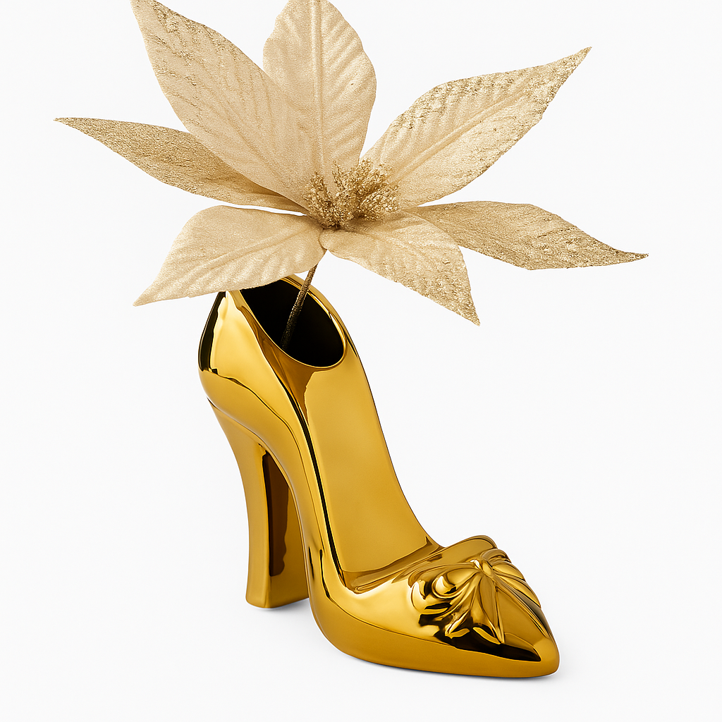 Goldline-High heel Vase gold 21cm