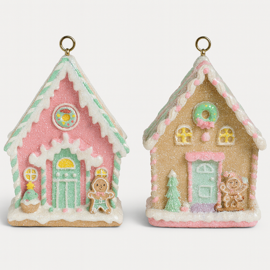 Goldline- Candy Pastell 2er set Häuschen Anhänger 7cm x 5,5cm x 9cm
