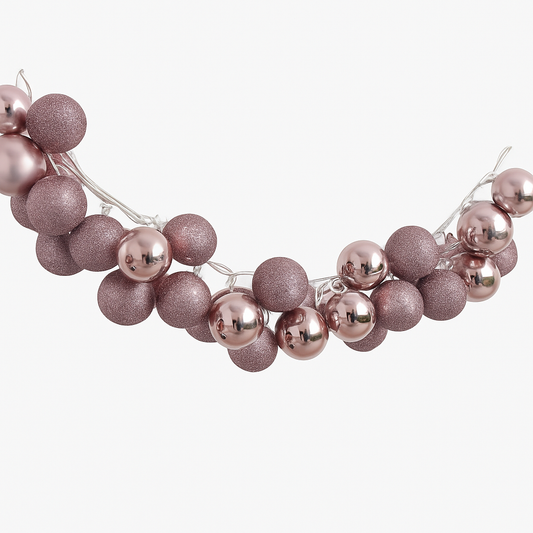Goldline- Weihnachts Girlande rosa mit 55 Kugeln 180cm