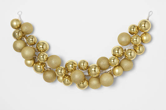 Goldline- Weihnachts Girlande gold mit 55 Kugeln 180cm