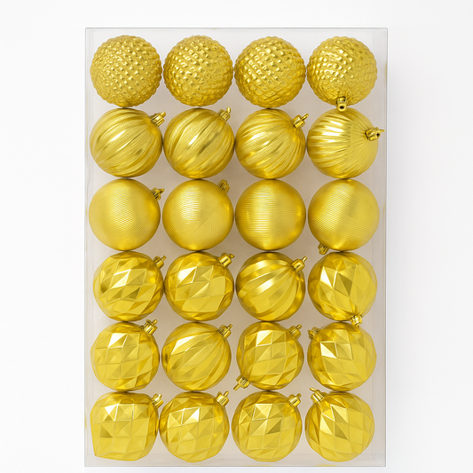 Goldline- Weihnachtskugeln gold Big Pack 24 Stück 8cm