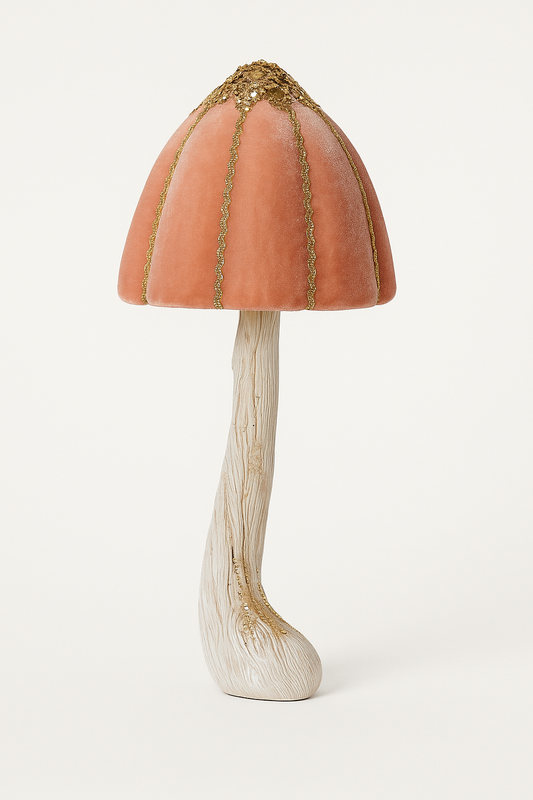 Goldline- Deko Pilz Samt rosa mit goldenem Glitzer 15cm x 40cm