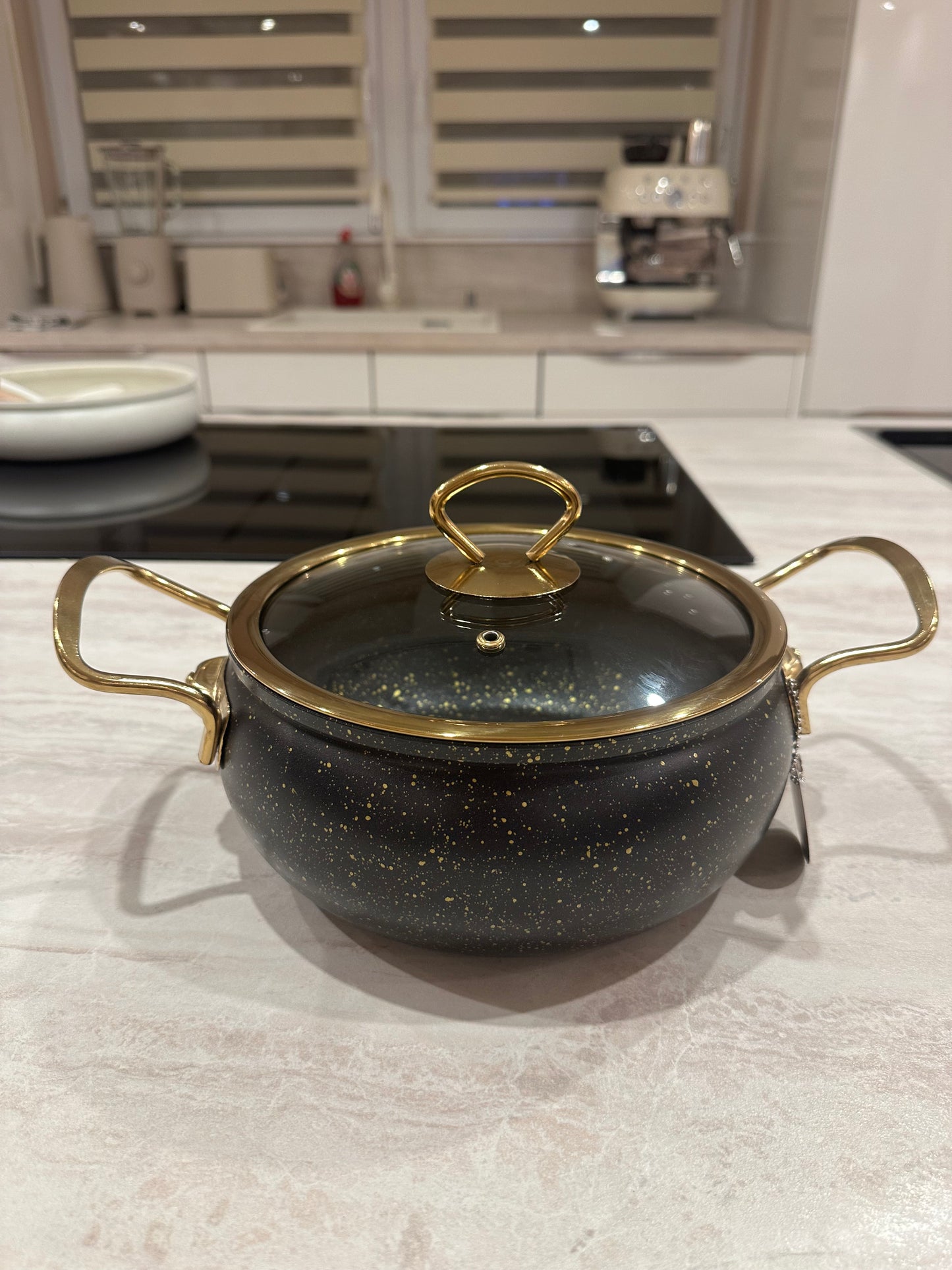 Goldline- Luxus Topf Set 11-teilig creme-gold, schwarz-gold