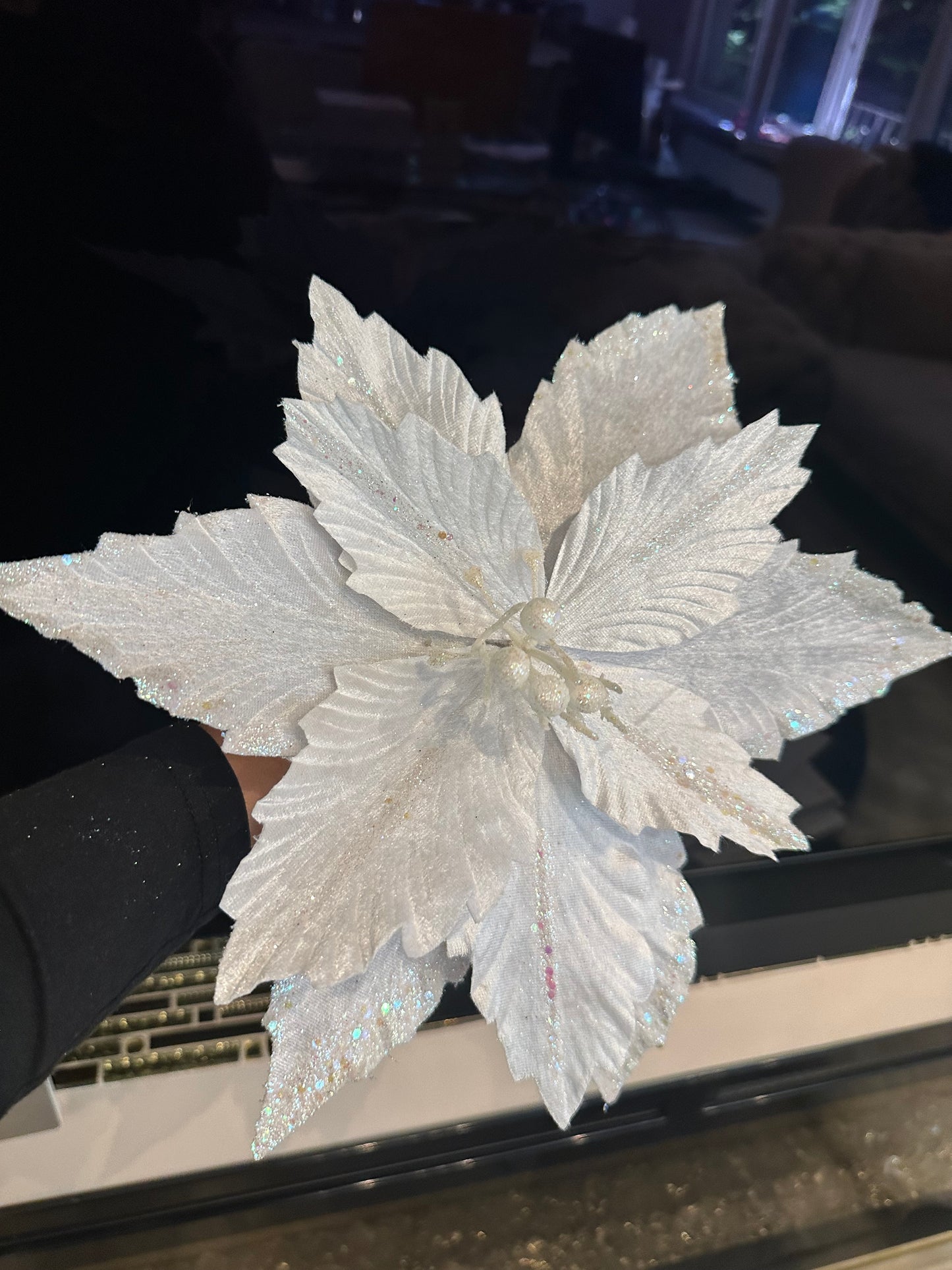 Goldline- Weihnachtsstern Blume weiss 32cm