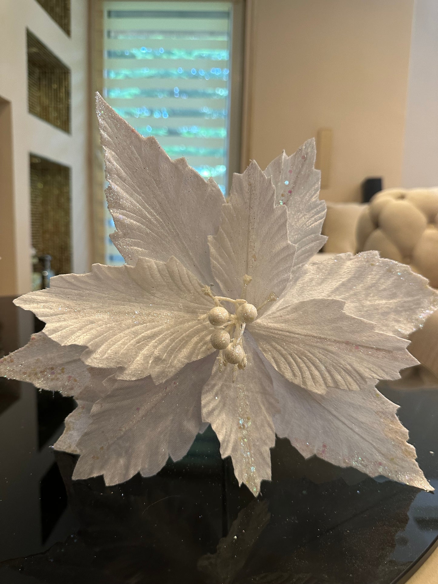 Goldline- Weihnachtsstern Blume weiss 32cm
