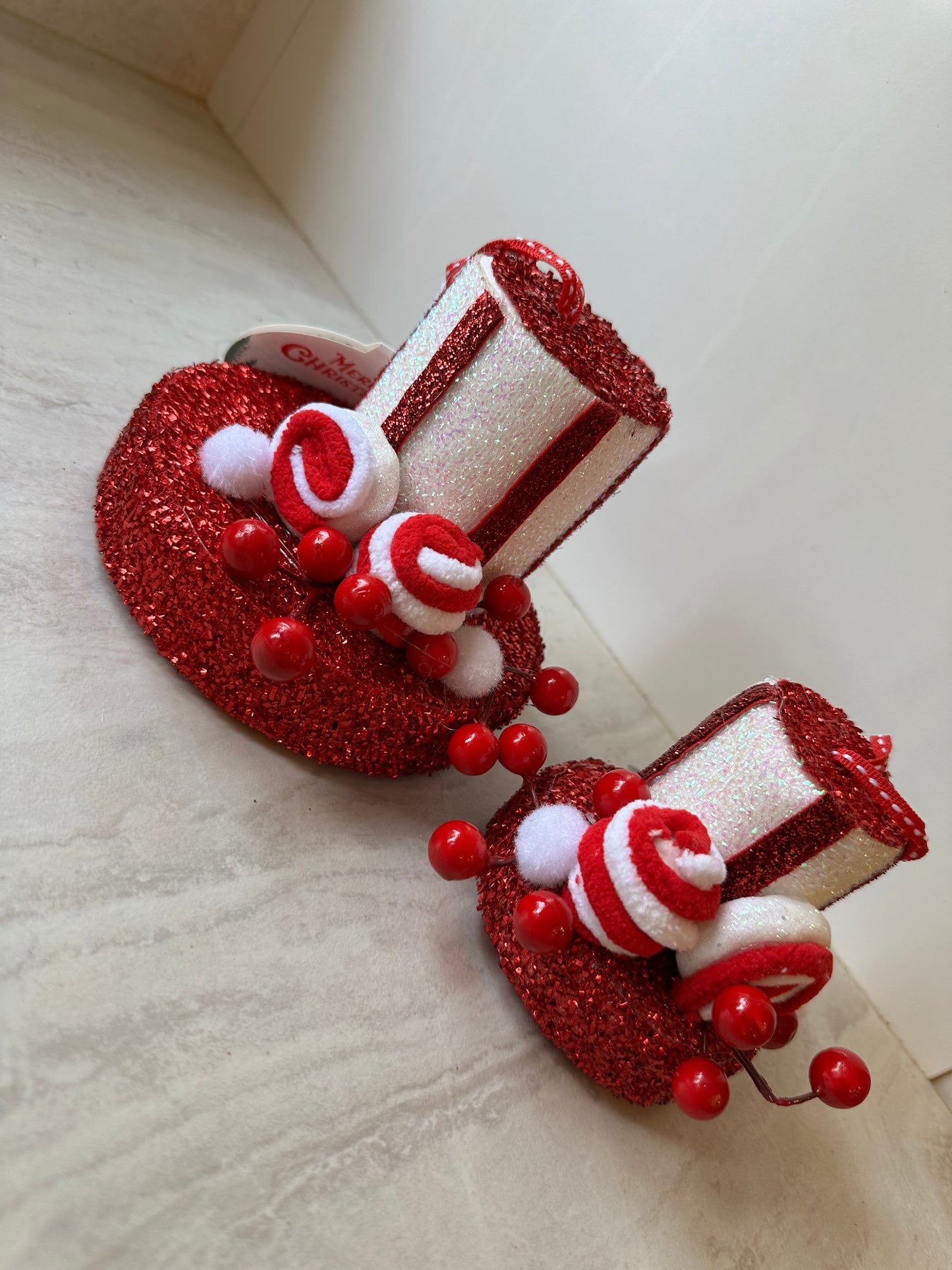 Goldline- Weihnachts Candy Hut Anhänger 2er set 9cm, 12cm