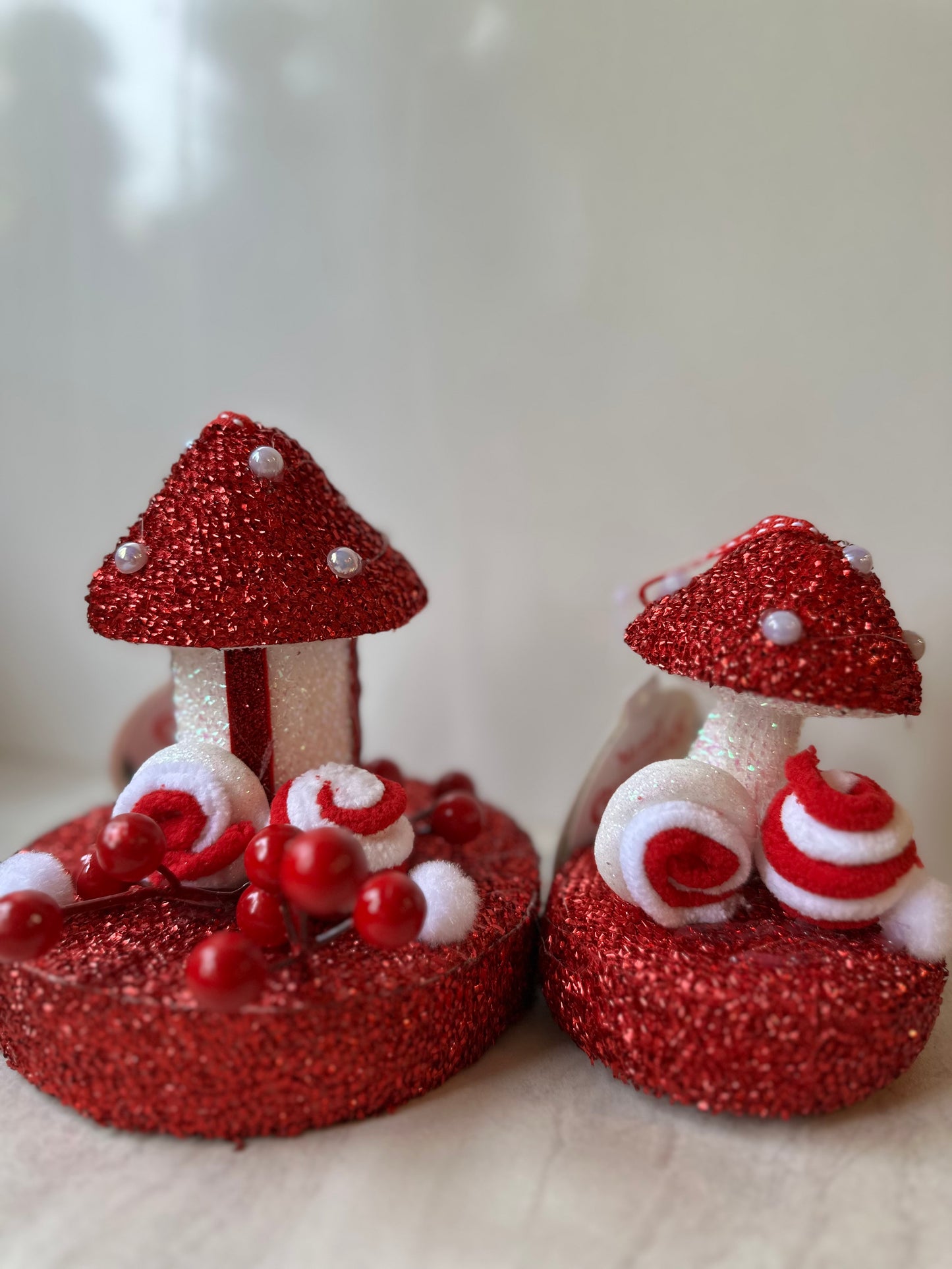 Goldline- Weihnachts Candy Pilz Anhänger 2er set 11,5cm, 14cm