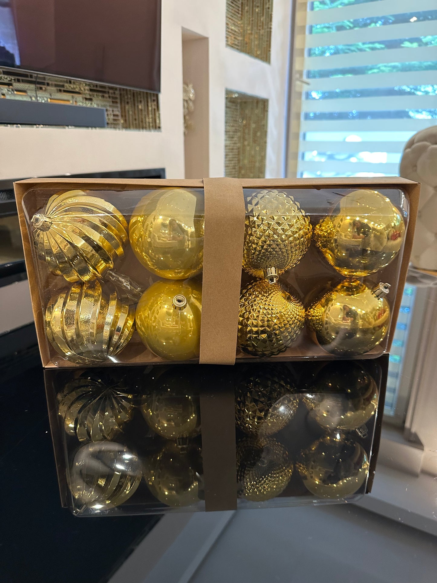 Goldline- Weihnachtskugeln gold 8er Set 10cm