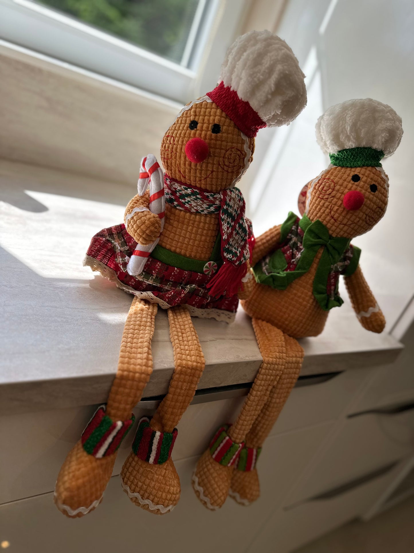 Goldline- Weihnachtslebkuchen Stoff Figuren 2er Set 58cm