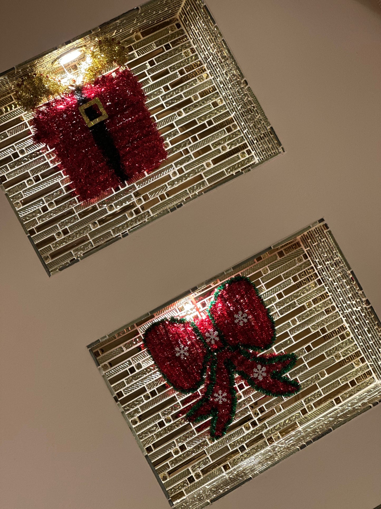 Goldline- Weihnachts Schleifen Anhänger groß 28cm x 27cm x 1cm in 2 Farben
