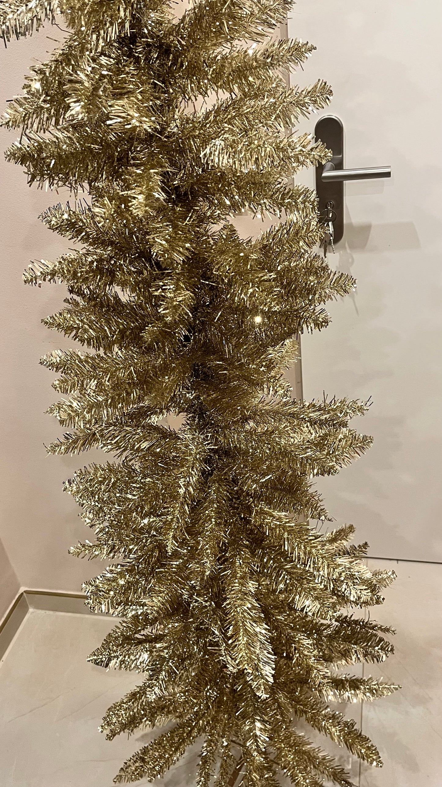 Goldline- Tannenbaum slim, Gold-Glitzer 2,10 m