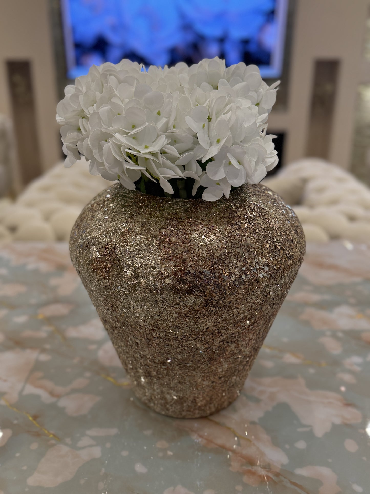 Goldline-Luxus Mosaik Glitzer Tischvasen