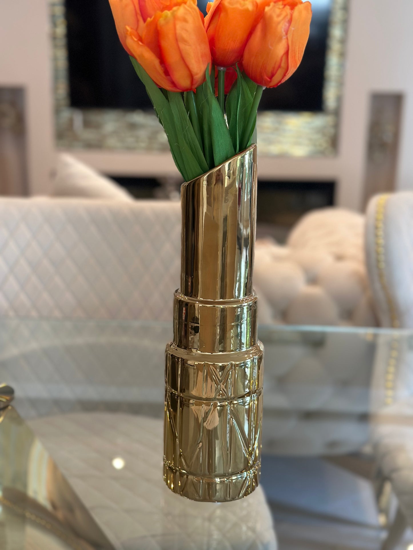 Goldline-Lipstick Vase Gold