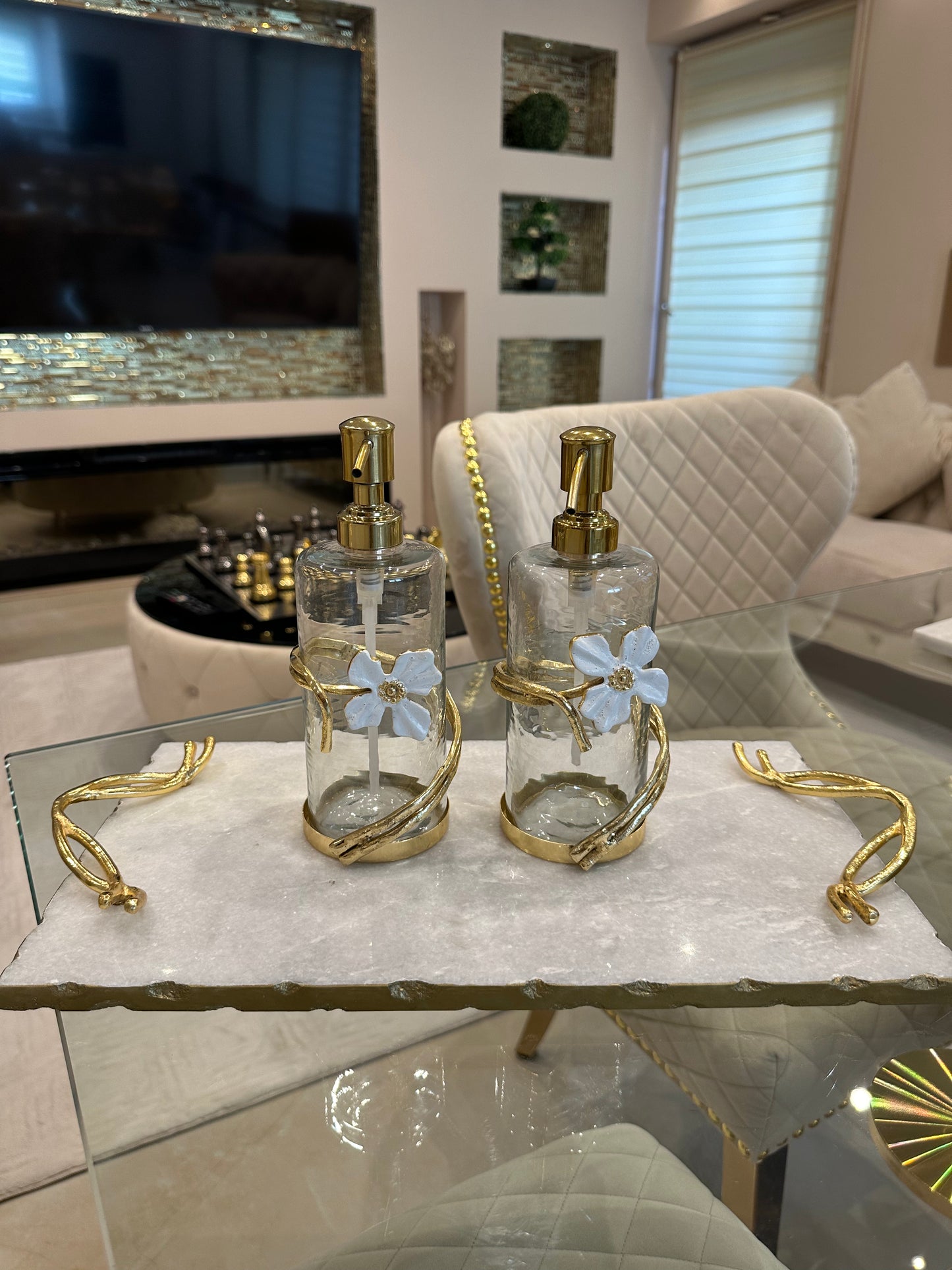 Goldline-Marmorplatte mit Gold rechteckig