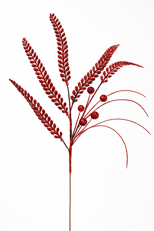 Goldline- Weihnachts Glitzerzweig rot 61cm