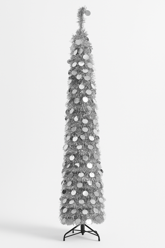 Goldline- Glitzer Baum in Silber  150 cm