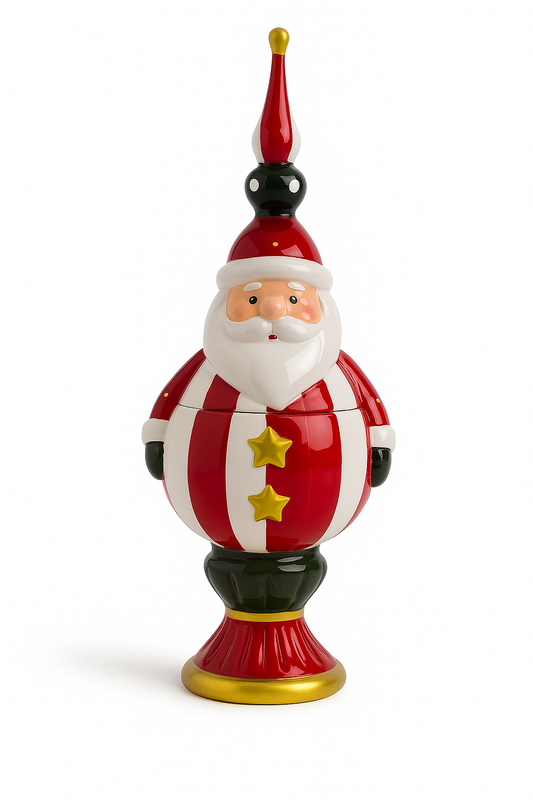 Goldline- Weihnachtsdeko Weihnachtsmann Keksdose/Aufbewahrung groß Keramik 18cm x 15,5cm x 47cm