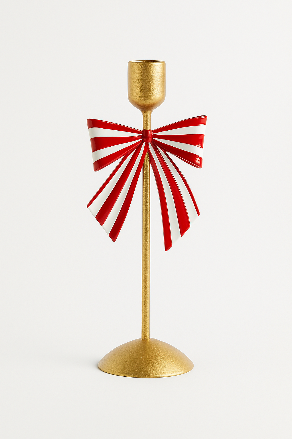 Goldline- Weihnachts Candy Kerzenhalter mit Schleife, rot-weiß-gold in verschiedenen Größen