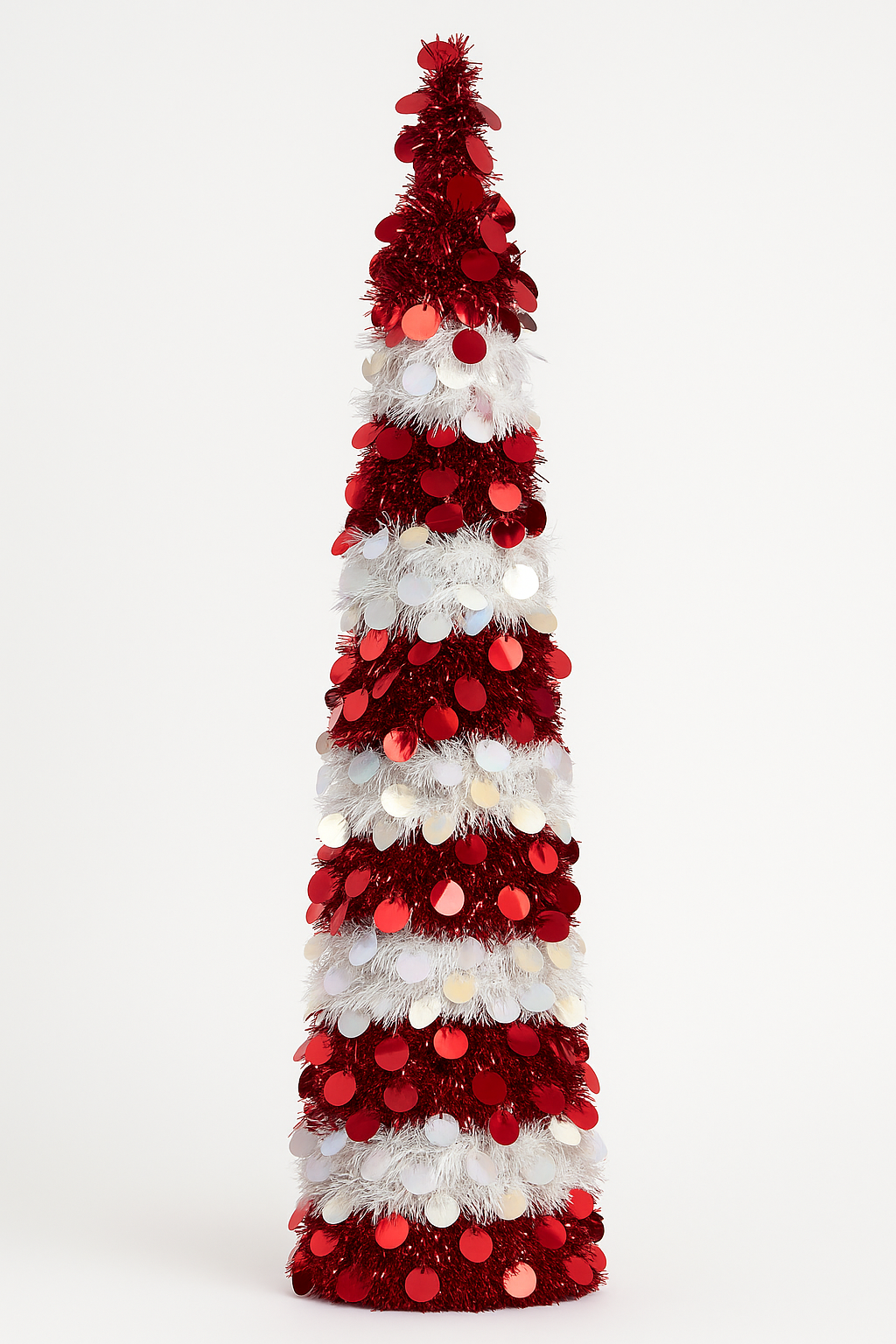 Goldline- Candy Glitzer Baum rot-weiß  150 cm