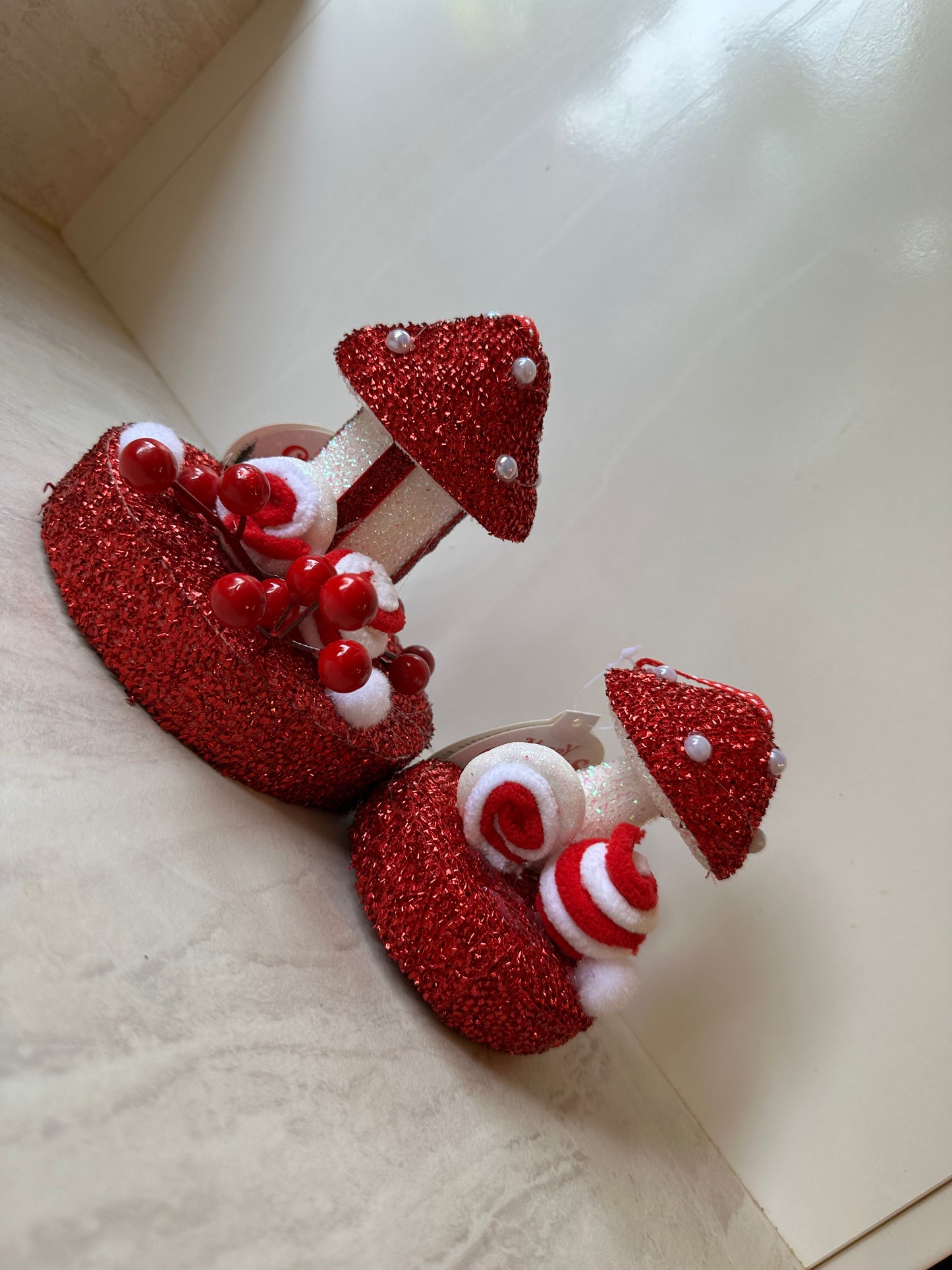 Goldline- Weihnachts Candy Pilz Anhänger 2er set 11,5cm, 14cm