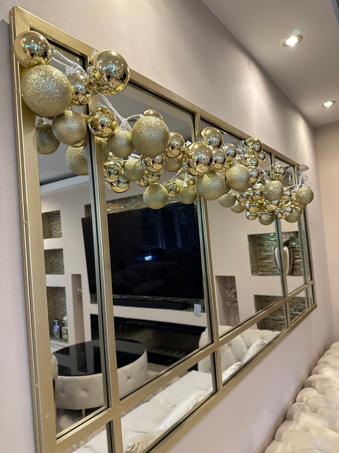 Goldline- Weihnachts Girlande gold mit 55 Kugeln 180cm