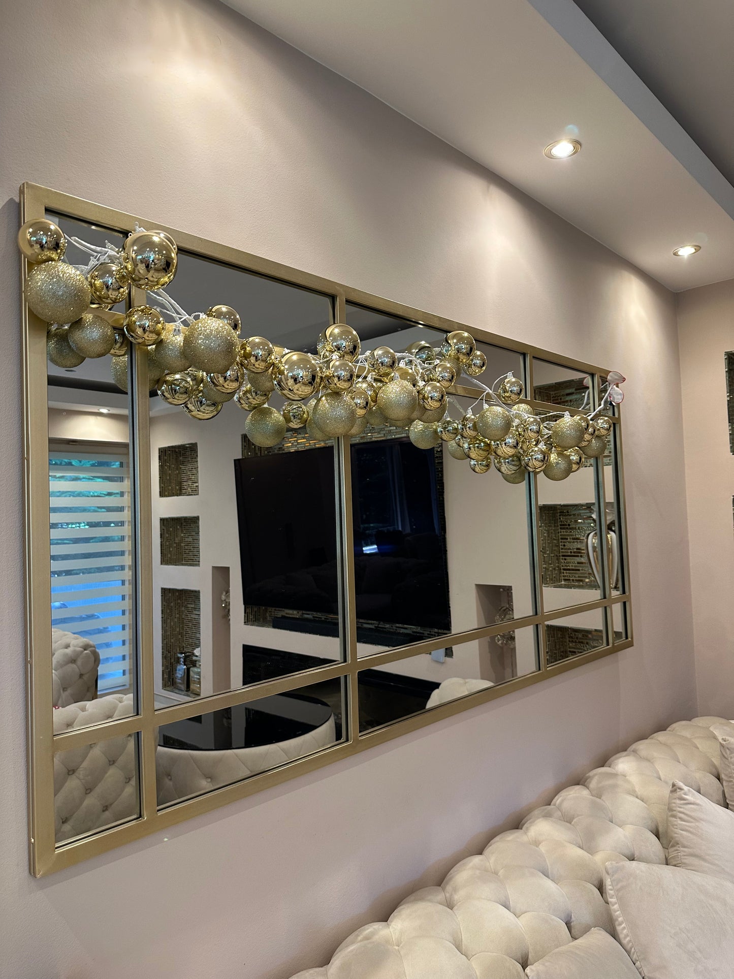 Goldline- Weihnachts Girlande gold mit 55 Kugeln 180cm