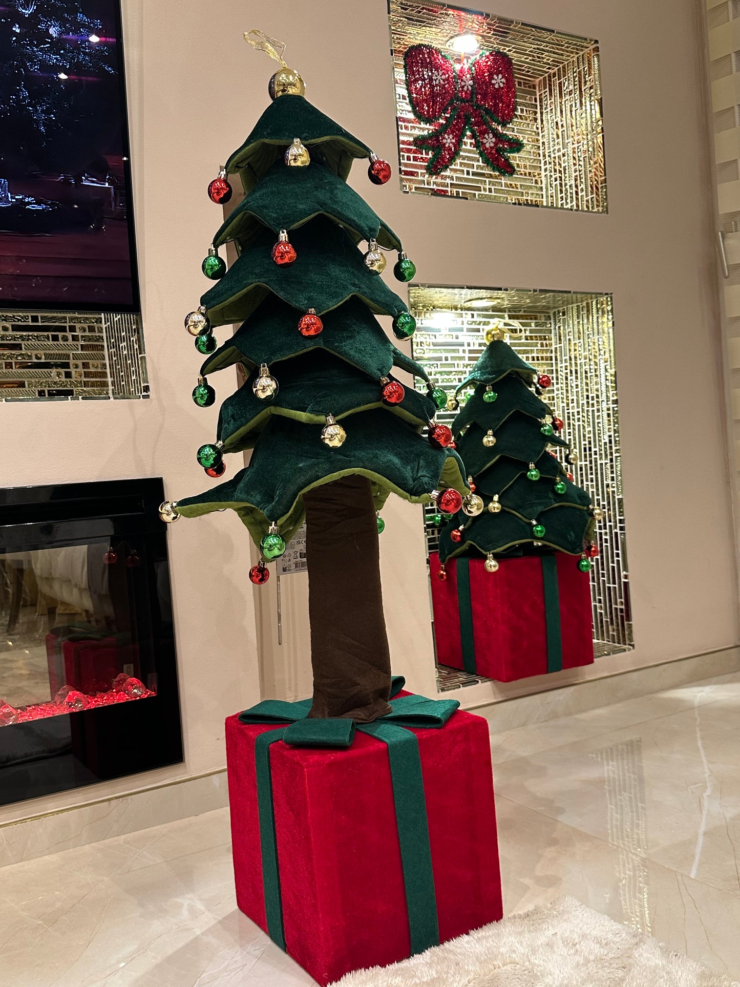 Goldline- LED Deko Tannenbaum grün rot gold 115cm