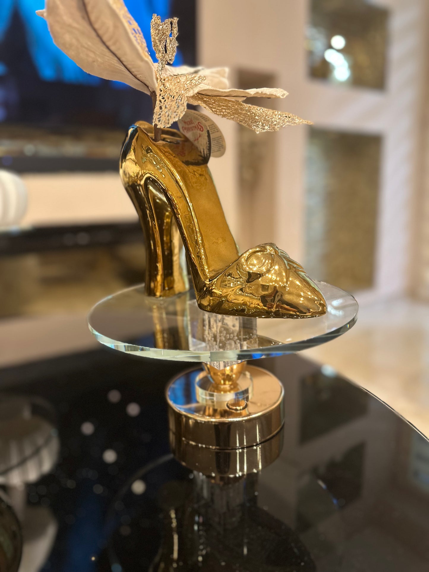 Goldline-High heel Vase gold 21cm