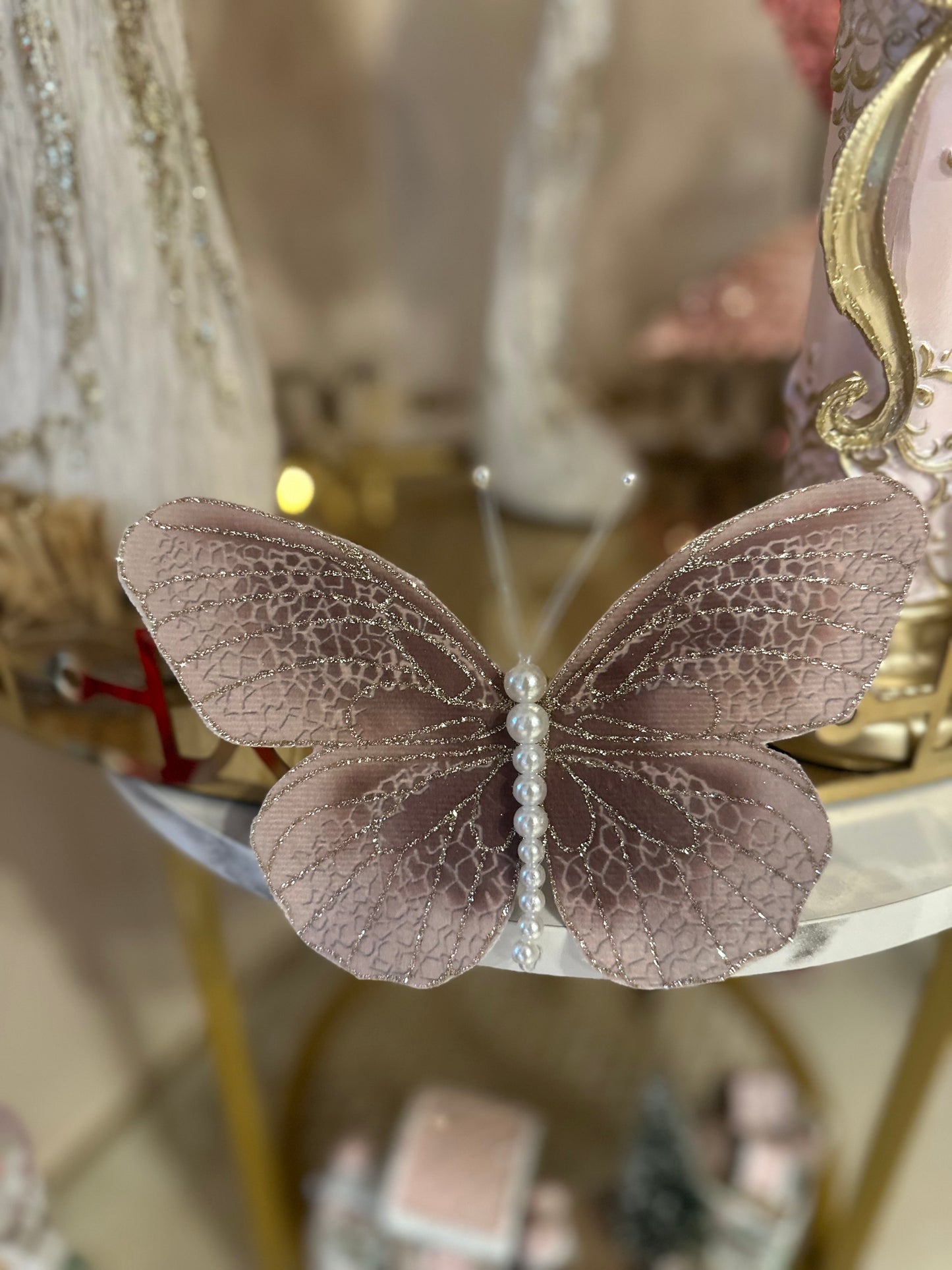 Goldline Deko Schmetterling auf Clip 18cm in 3 Farbvarianten