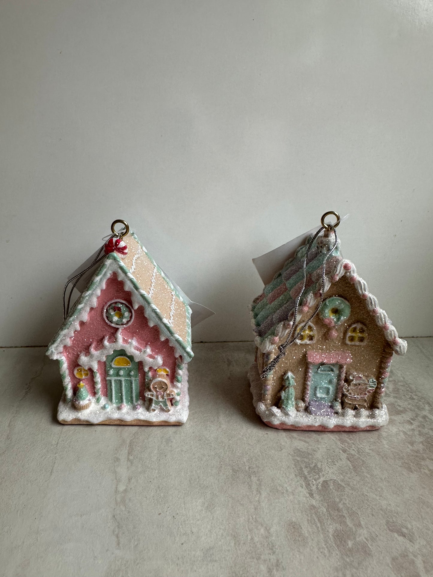 Goldline- Candy Pastell 2er set Häuschen Anhänger 7cm x 5,5cm x 9cm