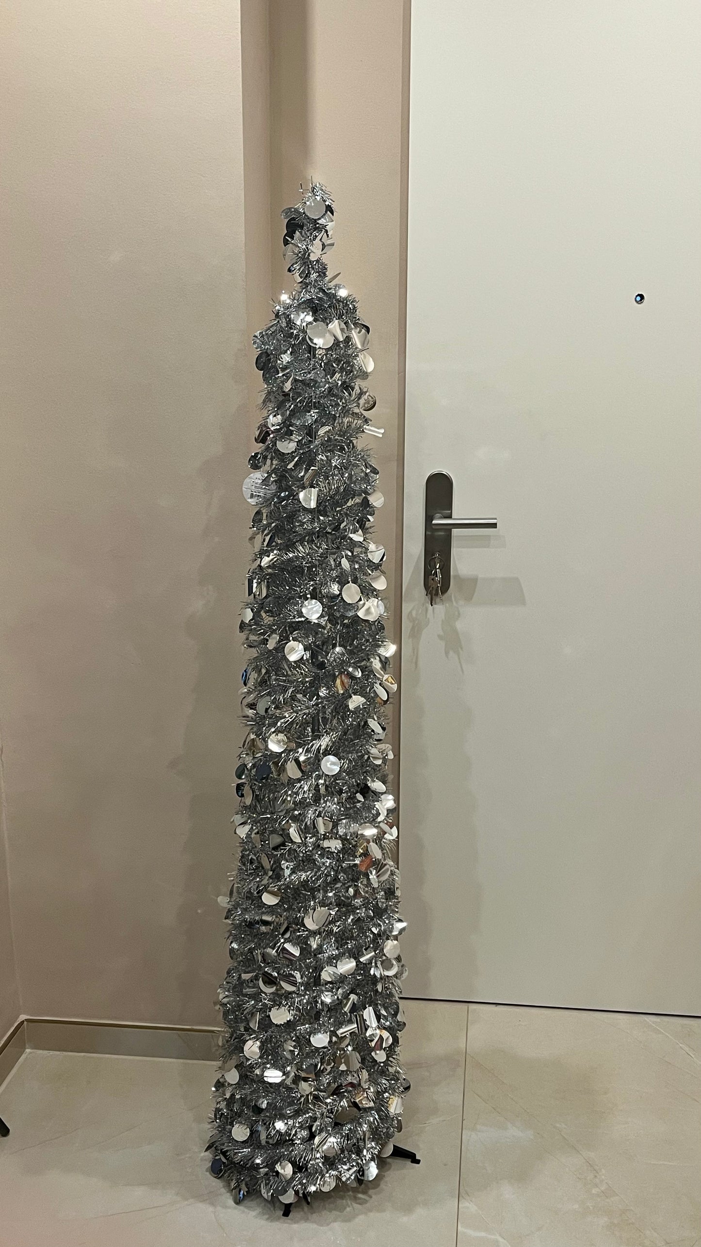 Goldline- Glitzer Baum in Silber  150 cm