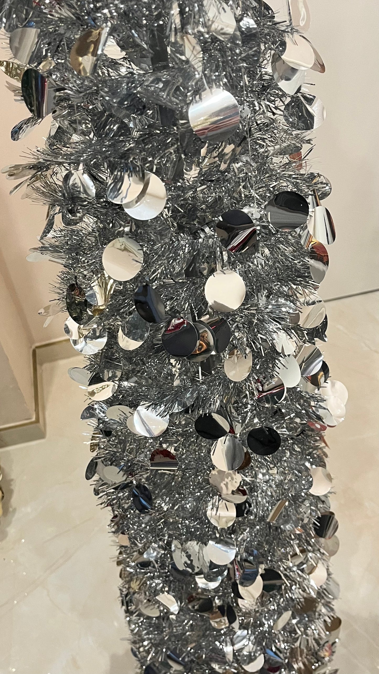 Goldline- Glitzer Baum in Silber  150 cm