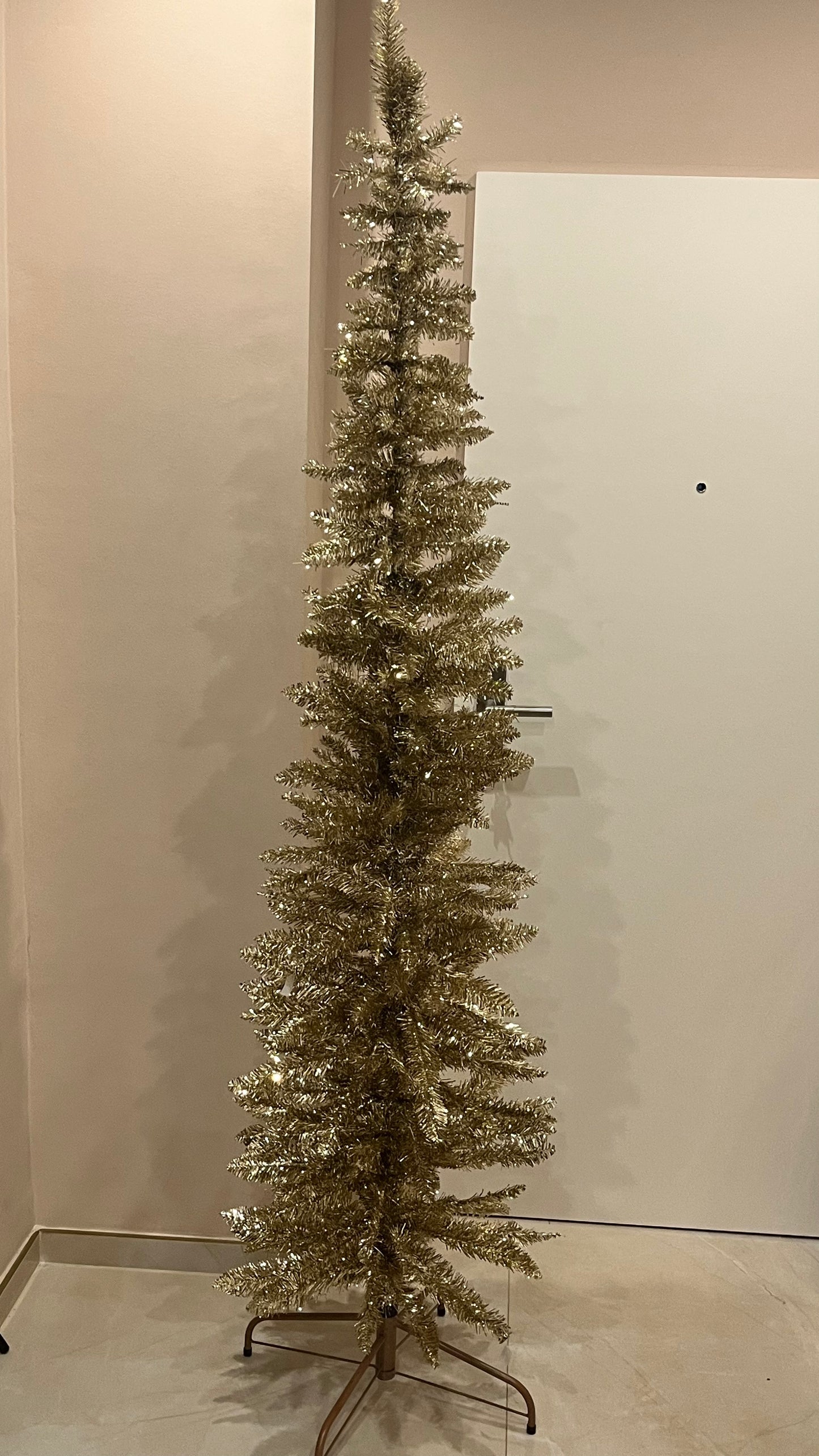 Goldline- Tannenbaum slim, Gold-Glitzer 2,10 m