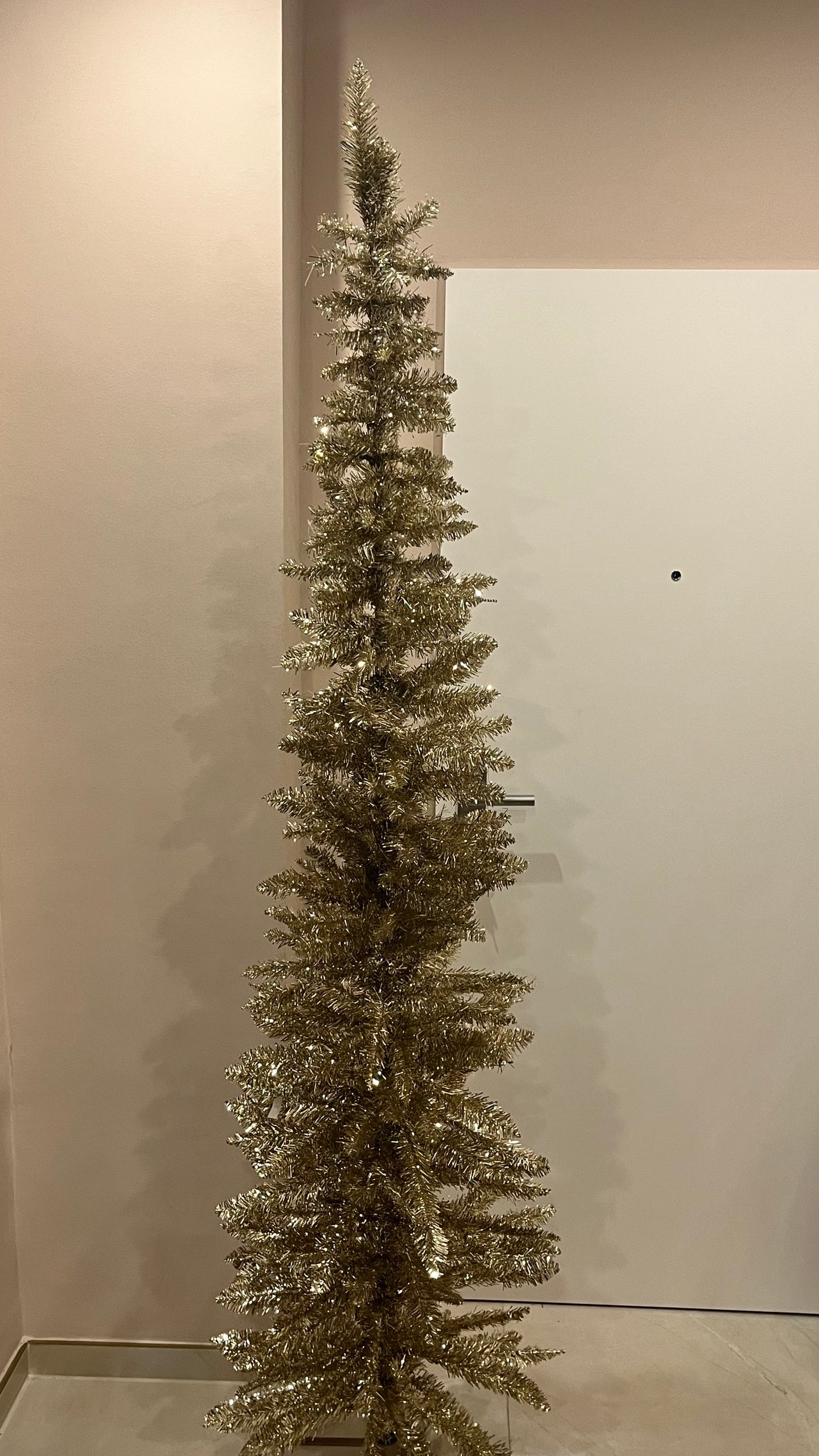 Goldline- Tannenbaum slim, Gold-Glitzer 2,10 m