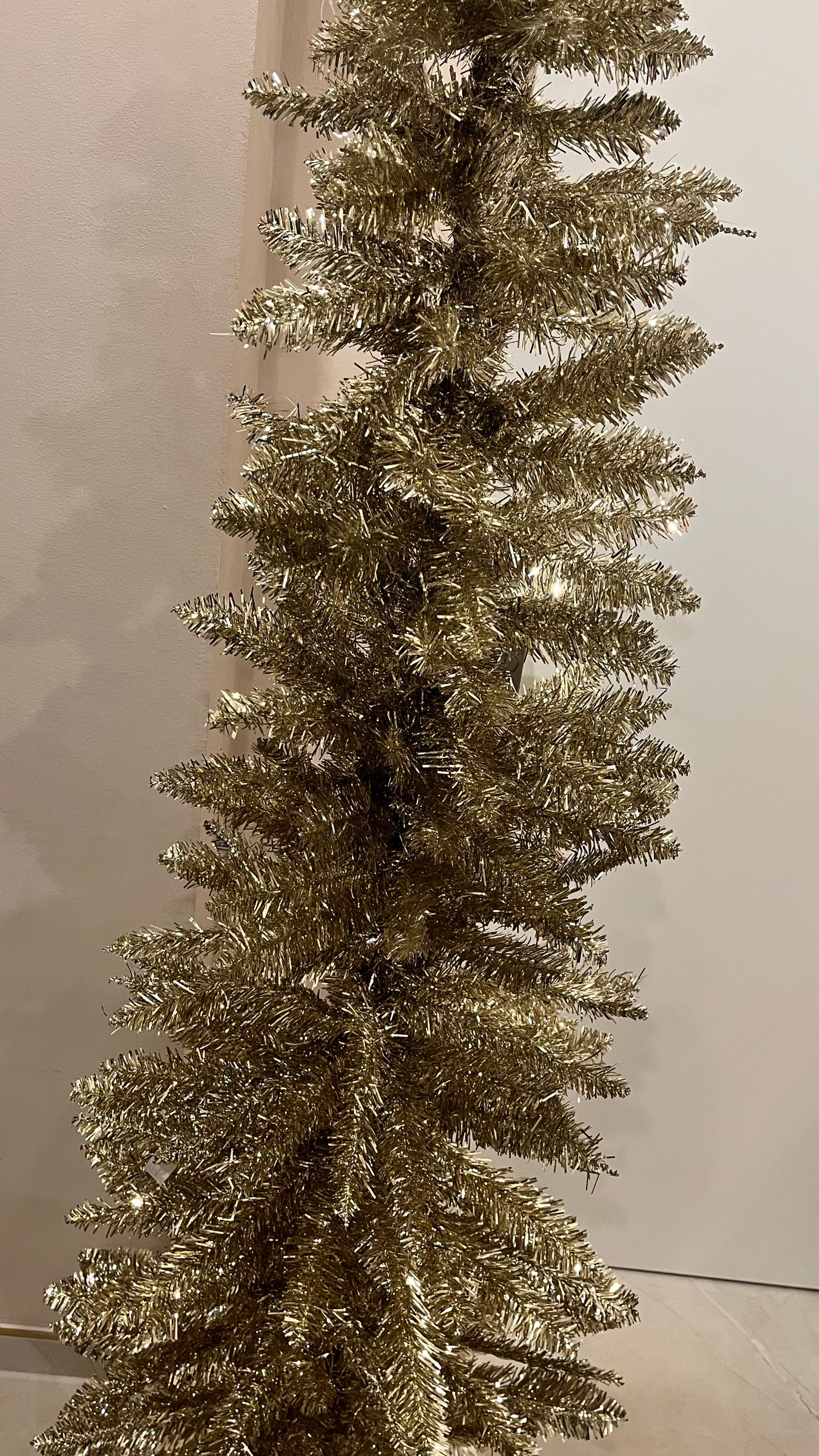 Goldline- Tannenbaum slim, Gold-Glitzer 2,10 m