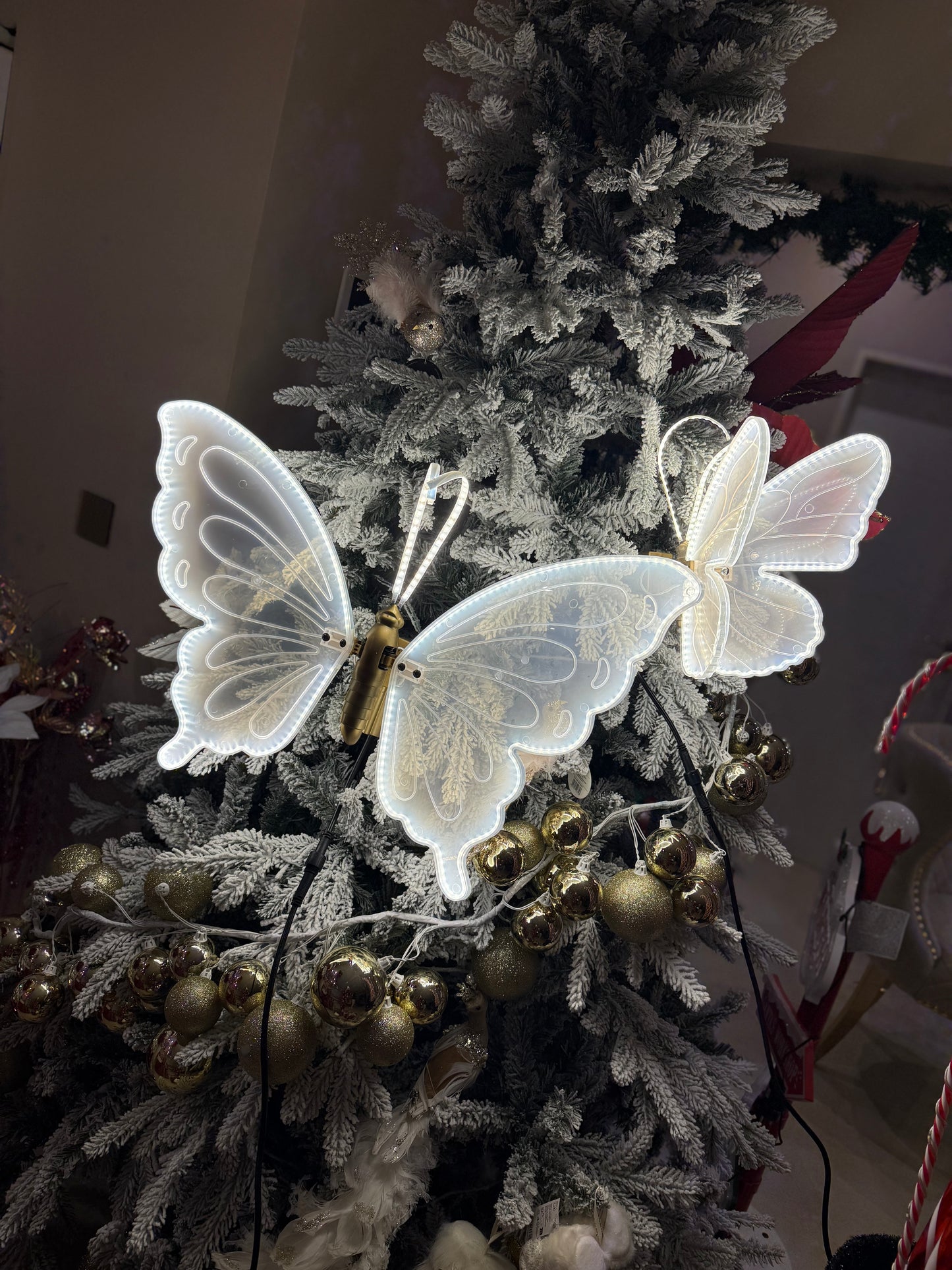 Goldline- LED Schmetterling beweglich 60 cm warmweiße Beleuchtung 3m Kabel 120 LEDs in-Outdoor geeignet