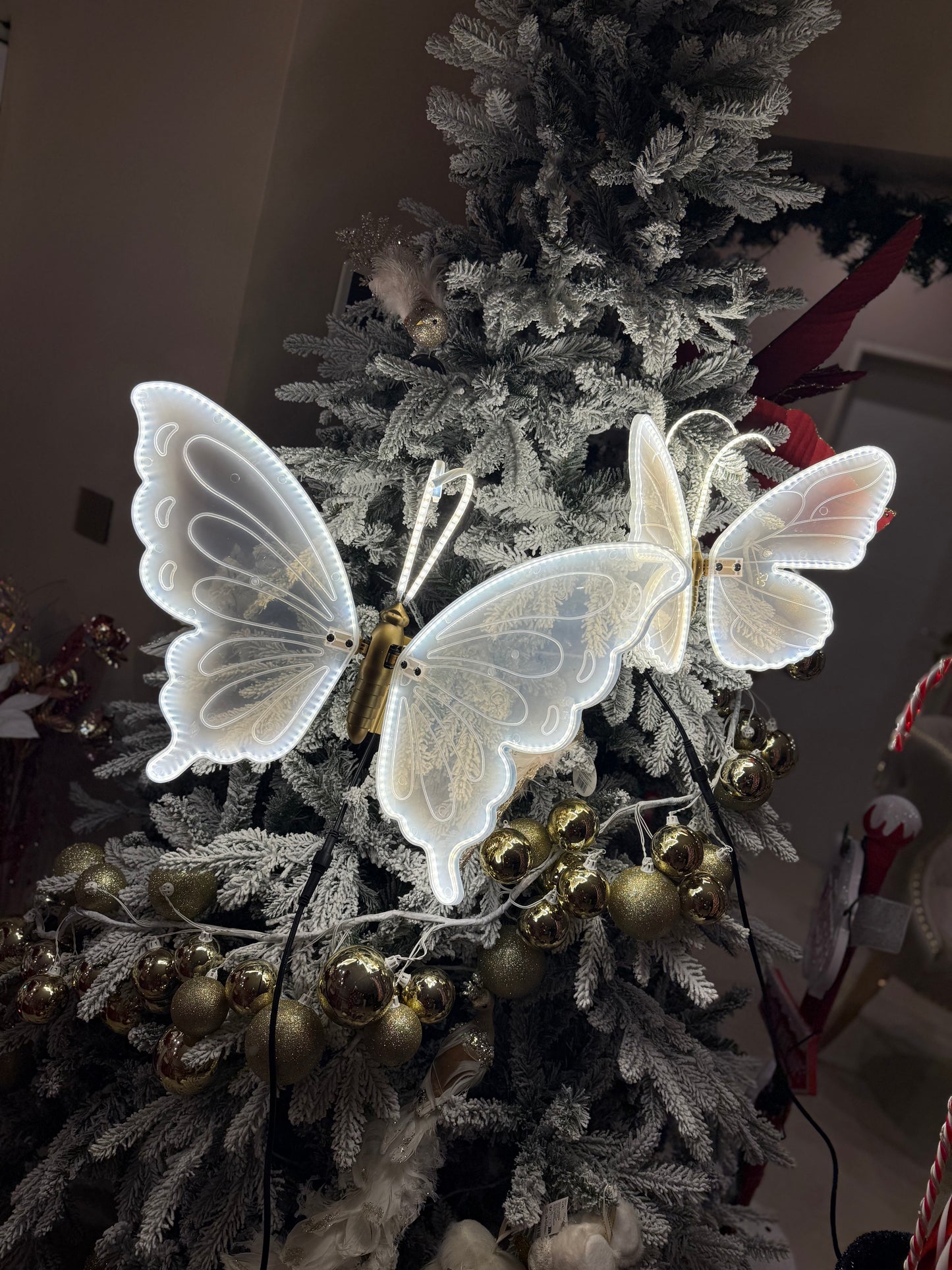 Goldline- LED Schmetterling beweglich 60 cm warmweiße Beleuchtung 3m Kabel 120 LEDs in-Outdoor geeignet