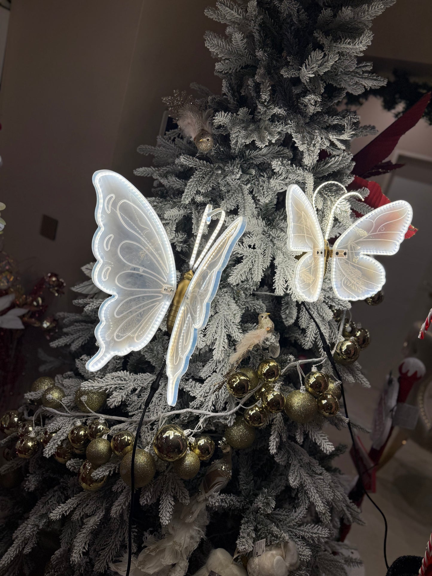 Goldline- LED Schmetterling beweglich 60 cm warmweiße Beleuchtung 3m Kabel 120 LEDs in-Outdoor geeignet