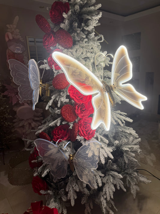 Goldline- LED Schmetterling beweglich XXL 80 cm warmweiße Beleuchtung 3m Kabel 120 LEDs In-Outdoor