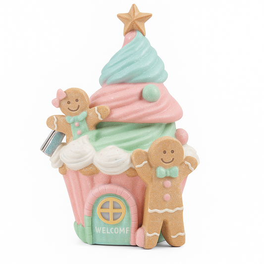 Goldline- Candy Pastell Ice Cream Haus mit Lebkuchen Design und glitzer, 13,5 x 13 x 21 cm