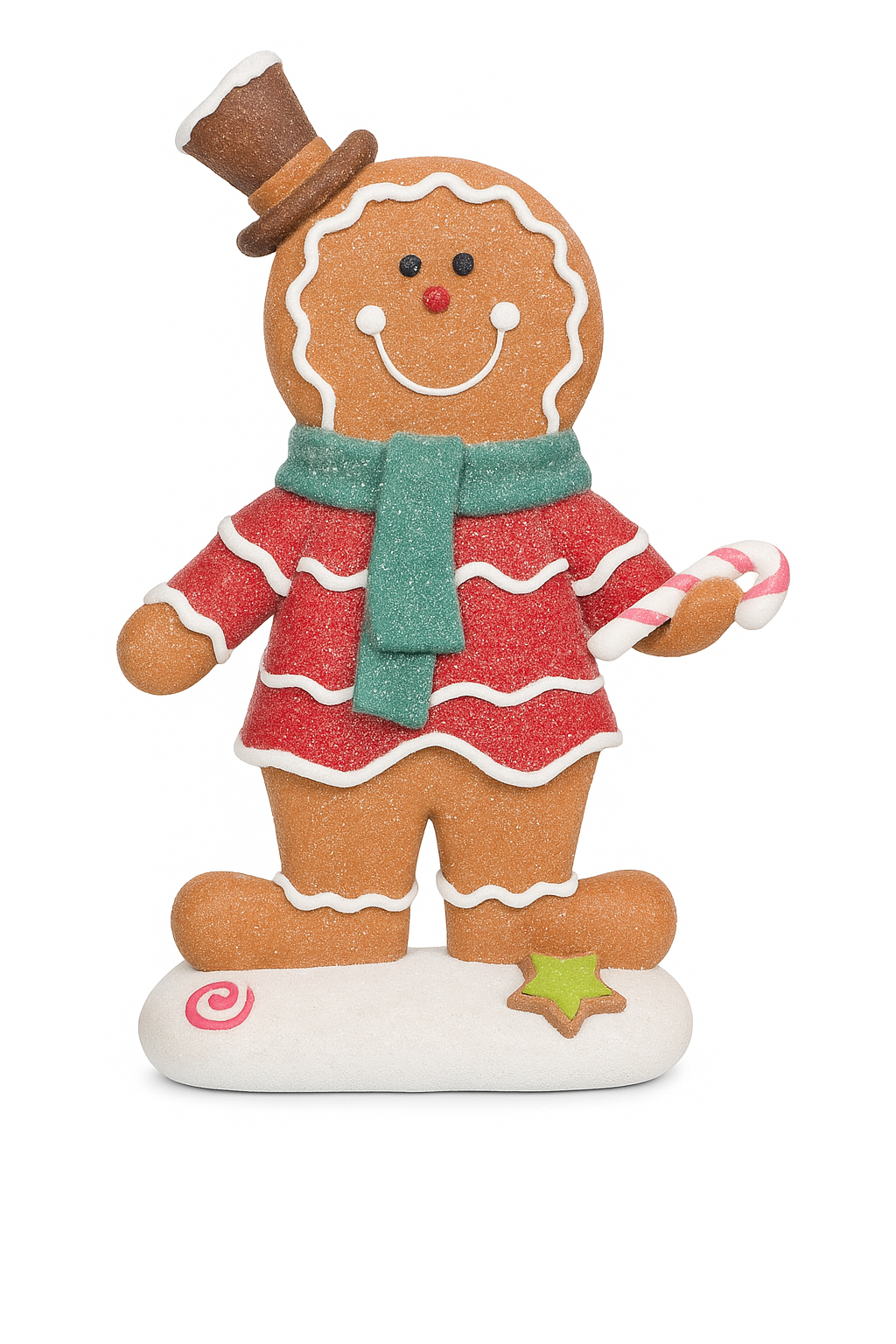 Goldline-Candy Lebkuchen 2er Figuren Set (Junge + Mädchen, Polyresin) mit Glitzer, 13,5 x 6,5 x 22 cm